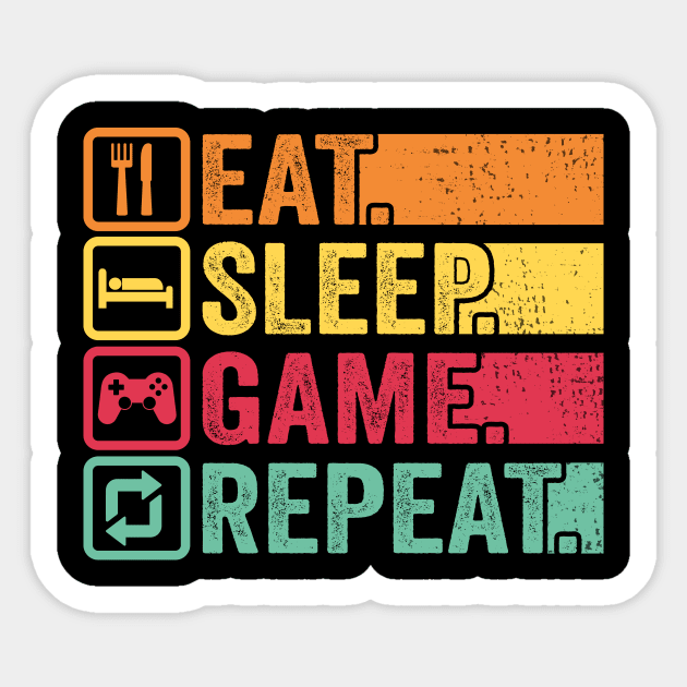 Eat And Sleep Game Repeat Gaming Sticker by ChrifBouglas